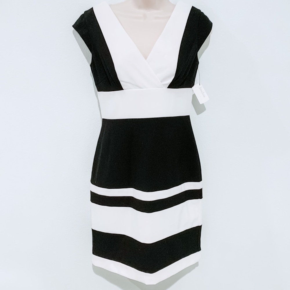 Black and white dress with capped sleeves